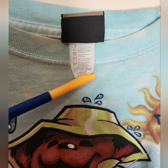 Vintage (Old Tag) Y2K Liquid Blue Grateful Dead spring tour shirt Tie Dye Bear - Picture 4 of 6